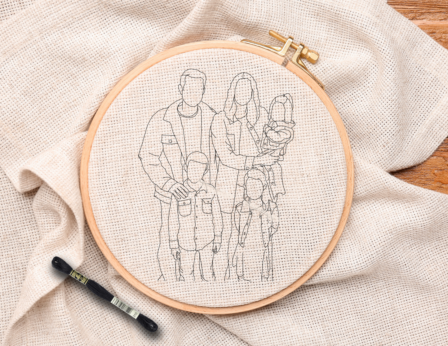 Portrait embroidery kit