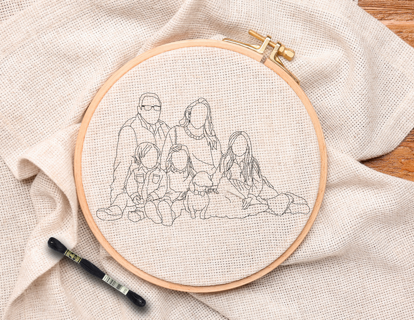 Portrait embroidery kit